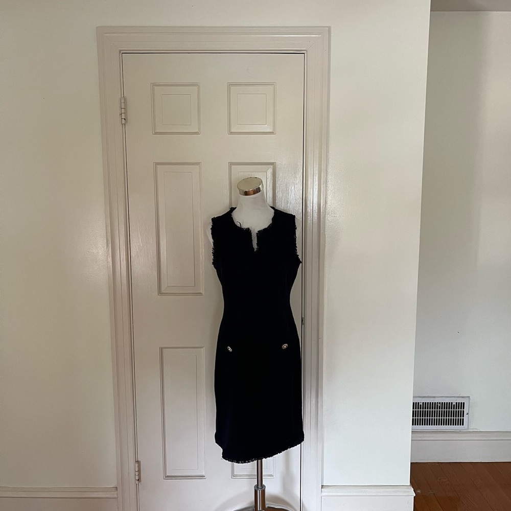 Karl Lagerfeld Classic Tweed Textured Woven Sleeveless Dress Sz 8
